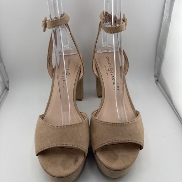 CHINESE LAUNDRY Theresa platform block heel sandal, Bone, BRAND Size 9 EUC - Picture 2 of 11